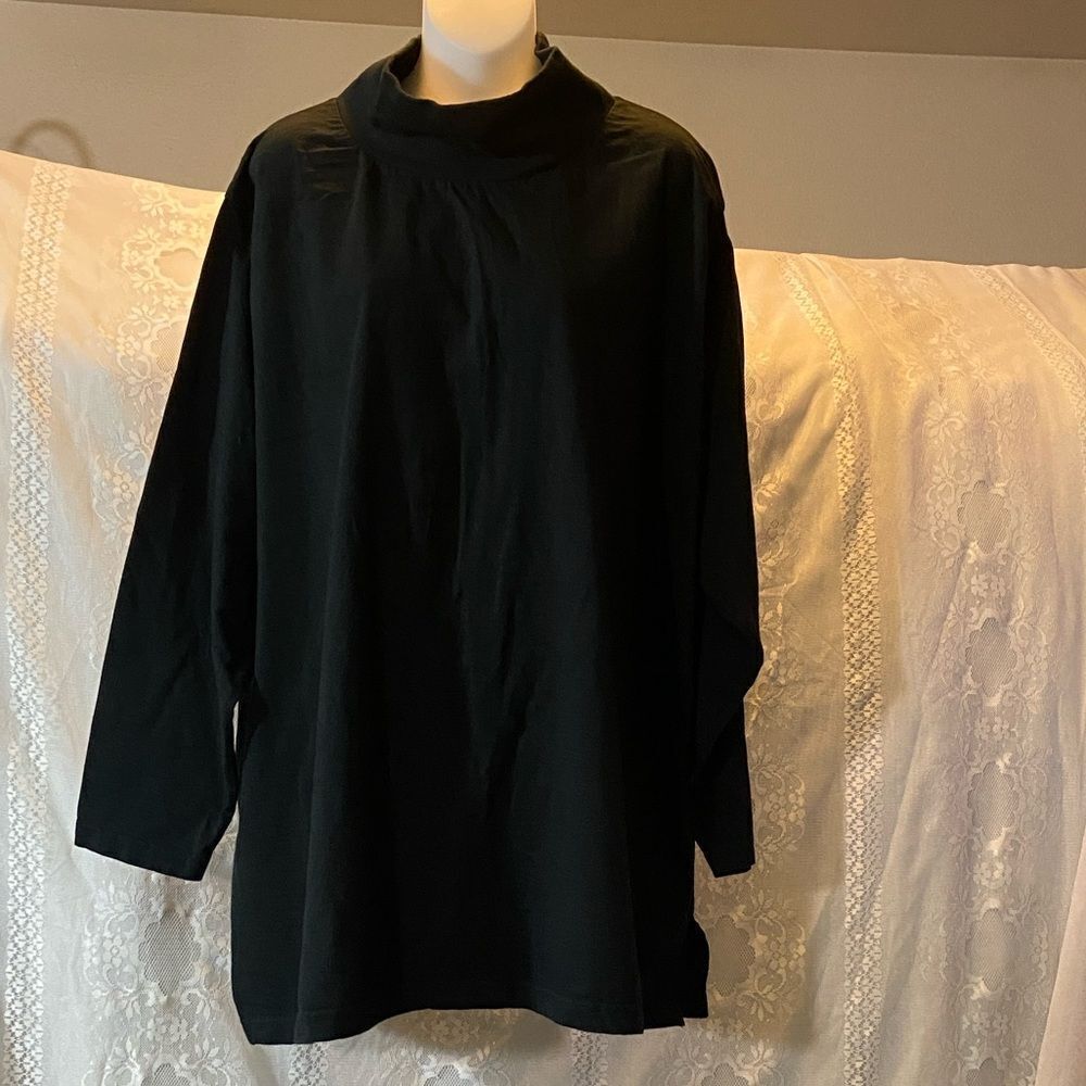 Black Turtleneck Long Sleeve Top
